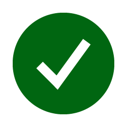 green circle check (indicating a positive)