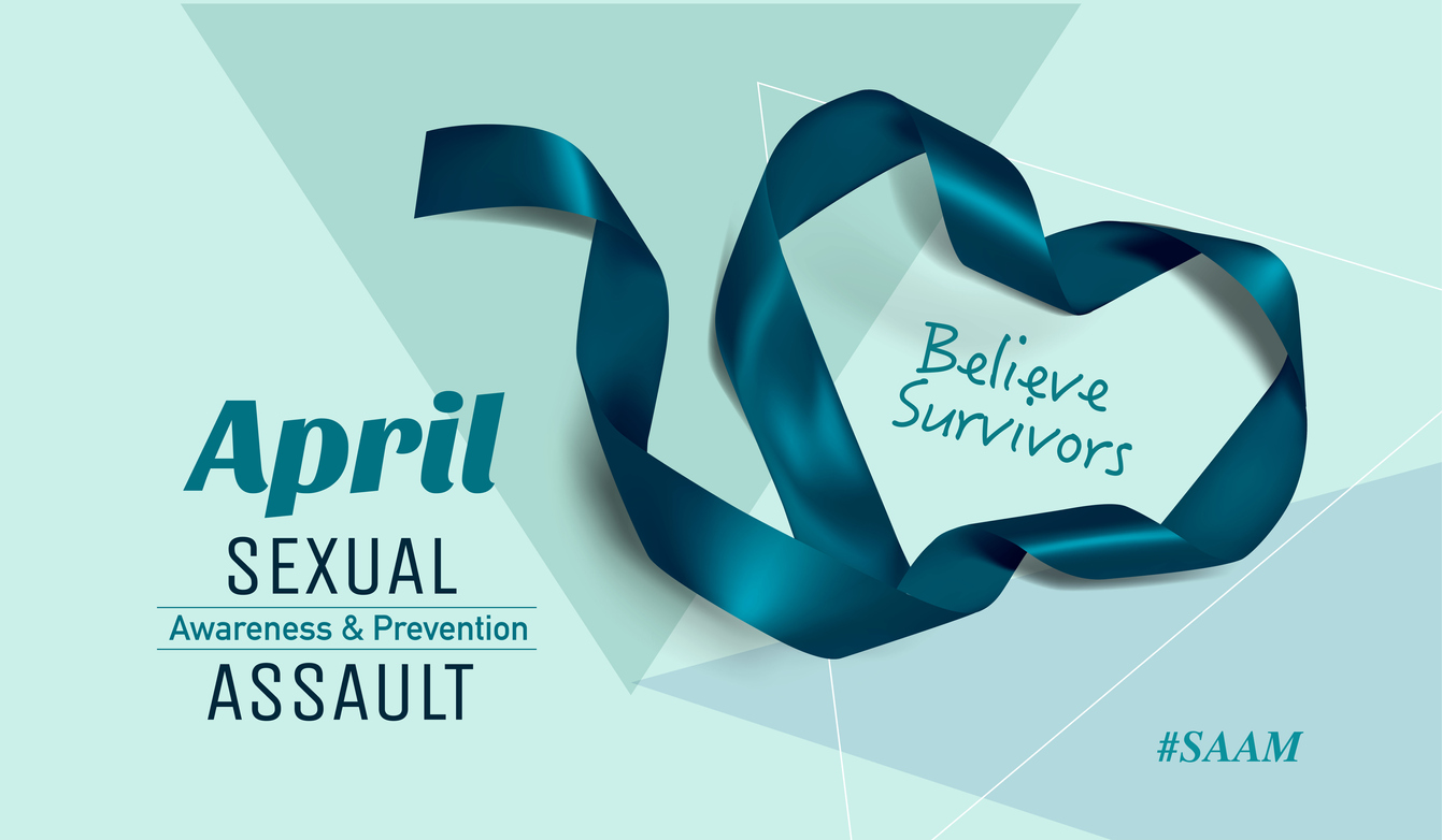 Teal ribbon symbolizing sexual assault awareness