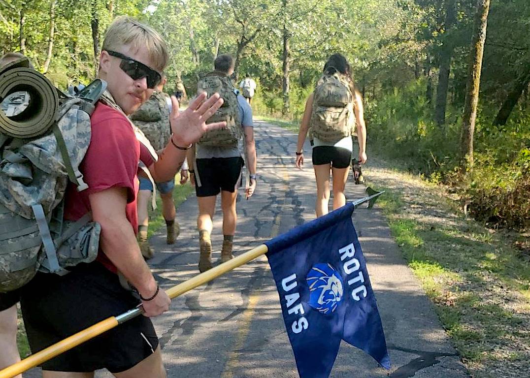 UAFS ROTC members hiking