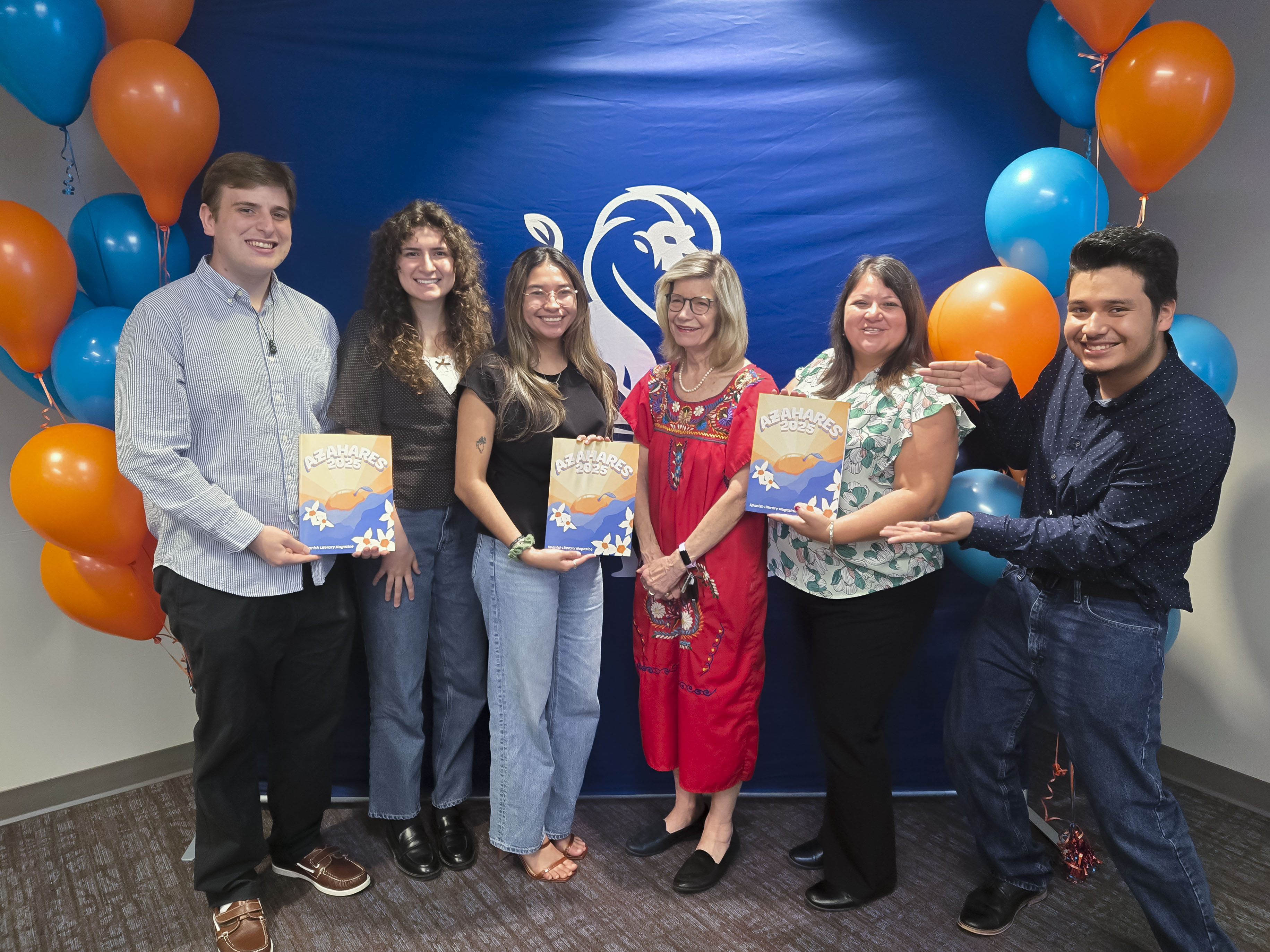 UAFS students celebrate the launch of the 2025 Azahares magazine