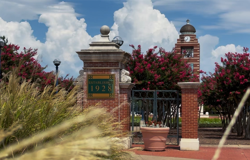 UAFS Bell Tower sits in the background and is viewed from the top of the UAFS Green