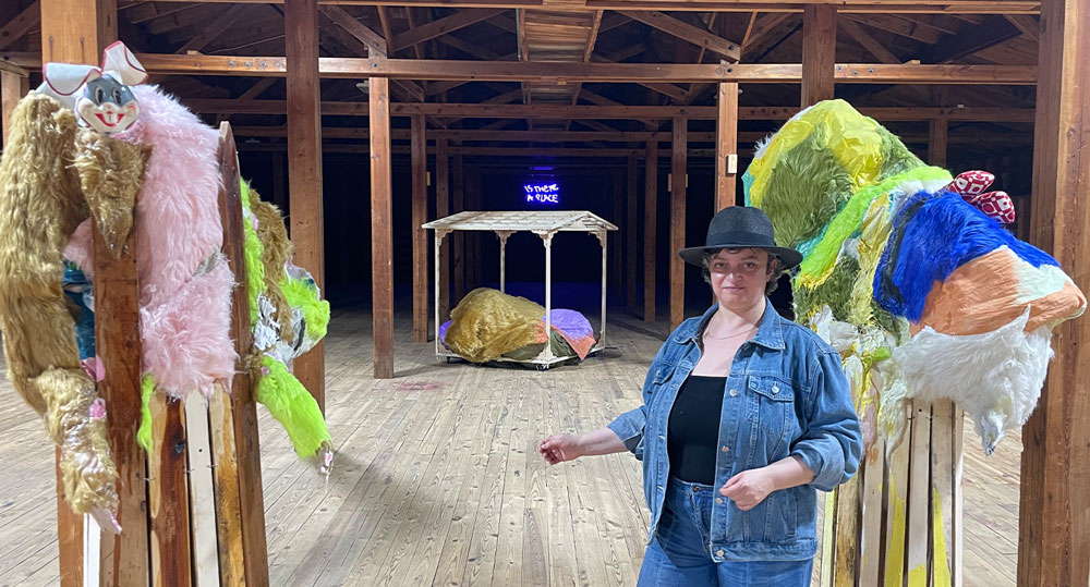 Katya Grokhovsky at her pop-up exhibition,