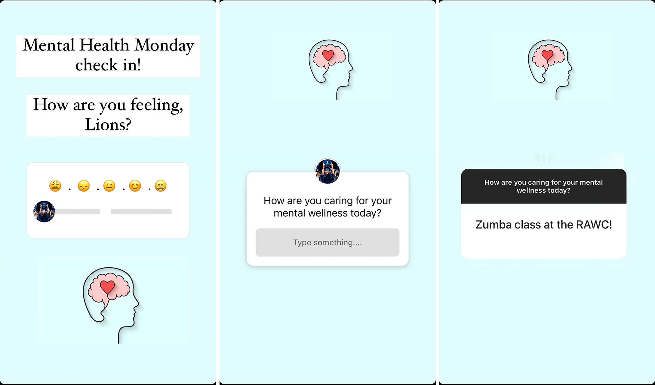 Social Media Screenshots asking for mental wellness