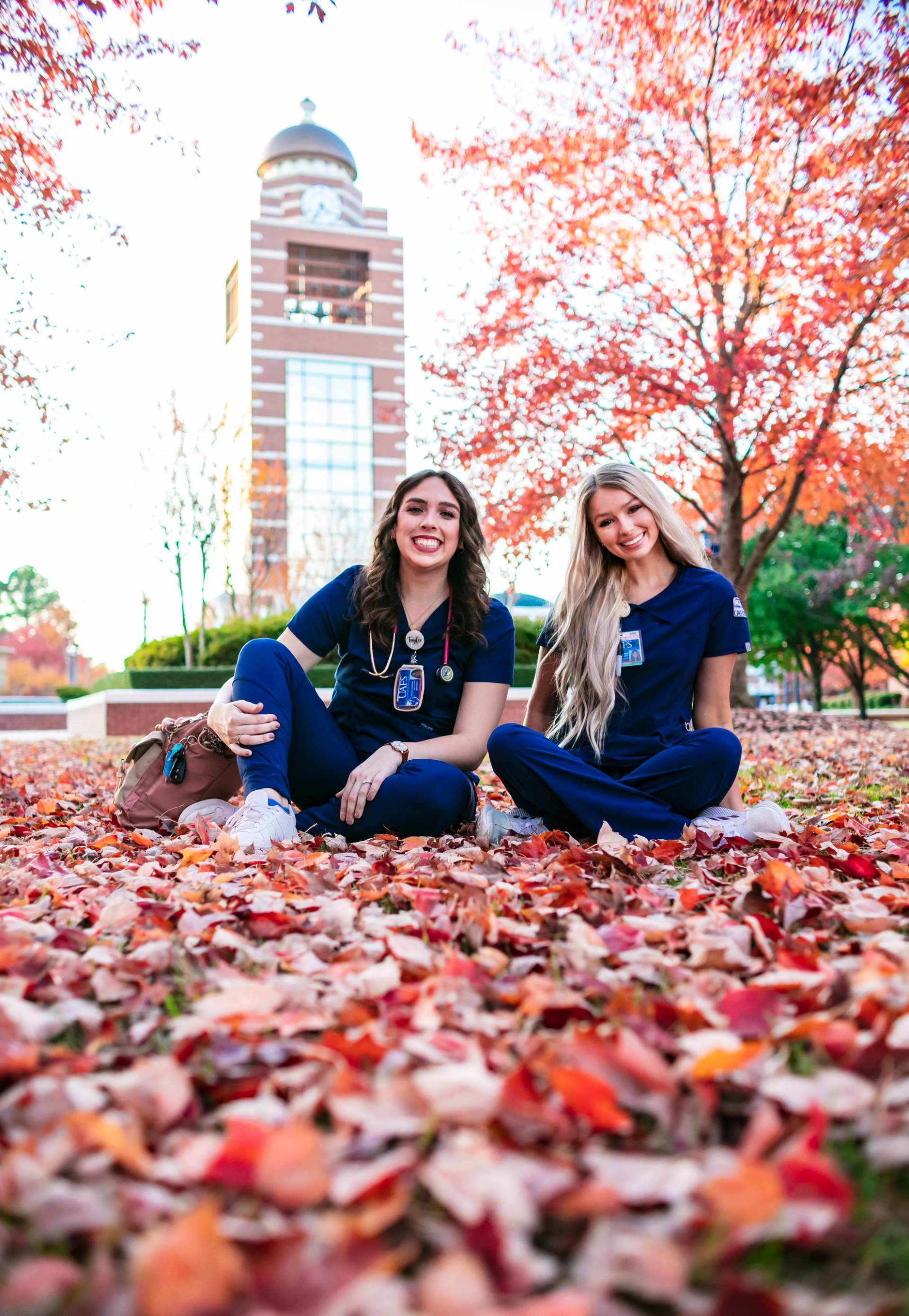 nursing students in the leaves