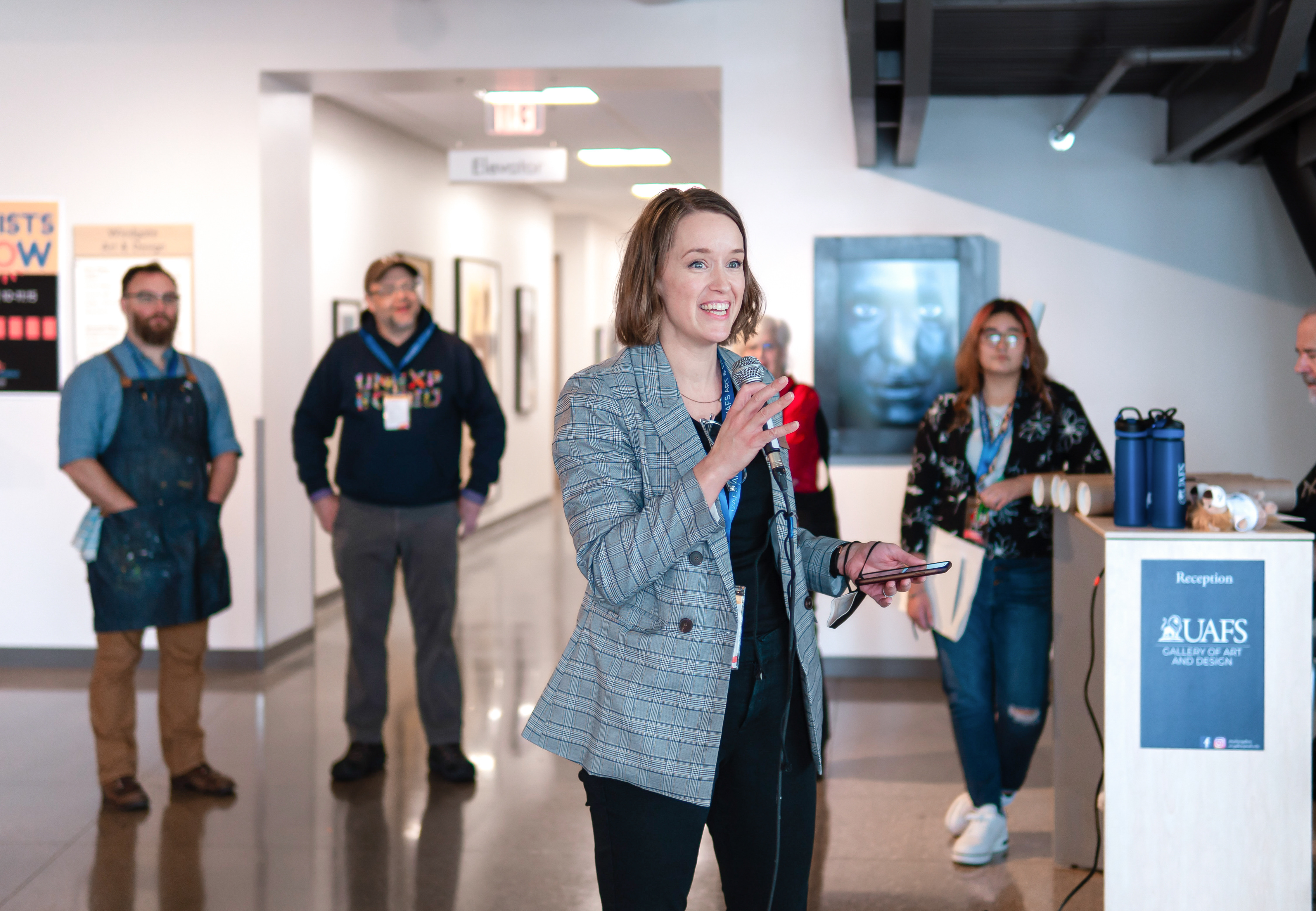Katie Waugh speaks to a crowd at the annual UAFS Forge Ahead event.