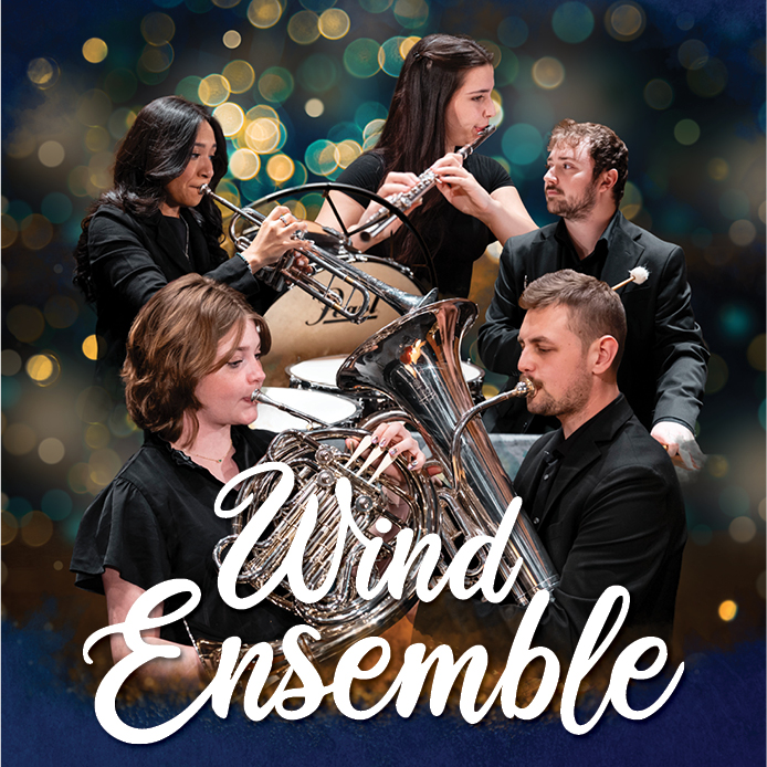 Fall Wind Ensemble students playing wind instruments
