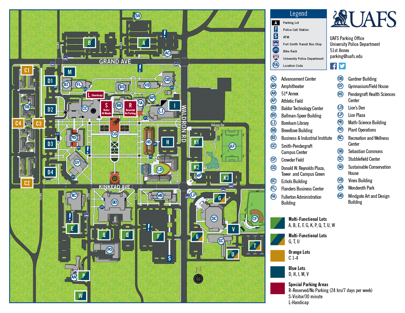 UAFS Parking Map